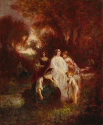Figuras en el bosque, c. 1857-1862 (óleo sobre tela)