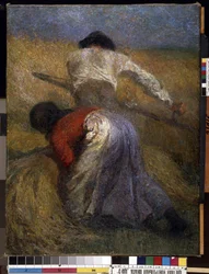 Cosecha. Pintura de Adolphe Thomas Joseph Monticelli (1824-1886). Óleo sobre tela. Tamaño: 121x92,5cm. Impresionismo. Museo de Bellas Artes Mikalojus Konstantinas Ciurlionis, Kaunas, Lituania