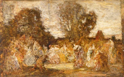 Damas en un jardín