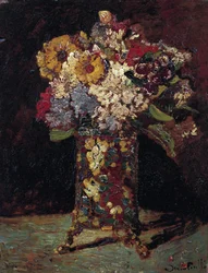 "Bodegón de un ramo de flores" (Bodegón de flores) Pintura de Adolphe Thomas Joseph Monticelli (1824-1886) 1875 Museo Van Gogh, Ámsterdam