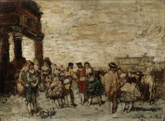 Fiesta en España Pintura de Adolphe Monticelli (1824-1886) Dim 36,5x48 cm Musee Grobet-Labadie