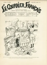 Ilustración de Adolphe dit Willette (1857-1926) para la portada de Le Courrier francés