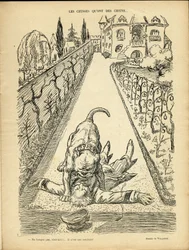 Ilustración de Adolphe dit Willette (1857-1926) en Le Rire, 27/02/09 - Les ceusses que on des chiens - Arquitectura Urbanismo, Animales - Perro, Pitt-Bull