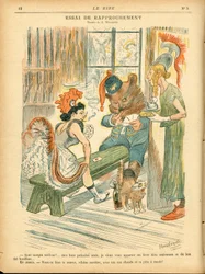 Risa, satírico en colores: Lazo de unión - Juego de cartas - Marianne, Oso, Albion Britania - Ilustración de Adolphe (Willette) (1857-1926)