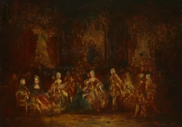 Personas con trajes de Luis XV, c. 1880