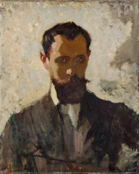 Estudio de autorretrato, c.1912 (óleo sobre lienzo)
