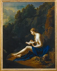 Santa María Magdalena penitente, meditando en soledad ...