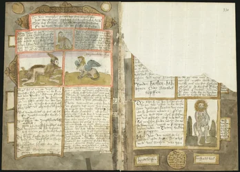 Visboeck de Adriaen Coenen - KB 78 E 54 - folios 329v (izquierda) y 330r (derecha)