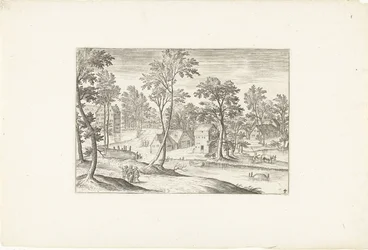 Paisaje con los Viajeros de Emaús Paisajes alrededor de Amberes (título de la serie)