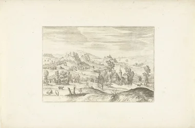 paisaje con un arroyo Paisajes alrededor de Amberes (título de la serie)