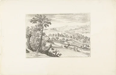 paisaje con un maizal Paisajes alrededor de Amberes (título de la serie)