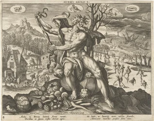 Invierno Hiems Aeolos. (título en el objeto) Las cuatro estaciones (título de la serie)