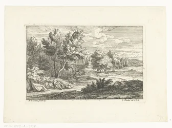 Paisaje con monumento funerario