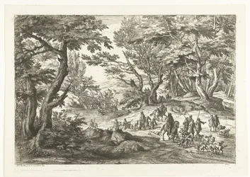 Paisaje con partida de caza Paisajes con cazadores (título de serie)