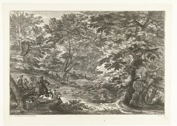 Paisaje con caza del zorro Paisajes con cazadores (título de serie)