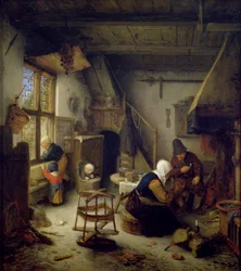 Una familia campesina en casa, 1661