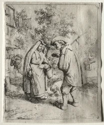 Hombre conversando con una mujer