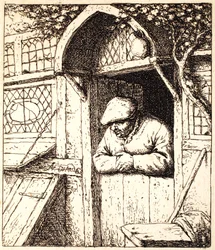 Hombre Apoyado en su Puerta, c.1672