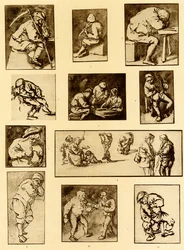 Bocetos de escenas de taberna