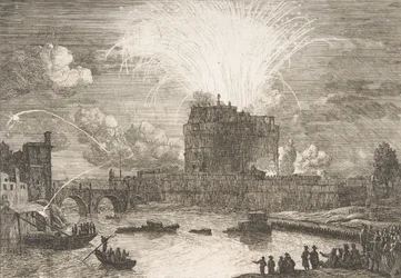 Fuegos artificiales en Roma sobre Castel Sant