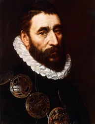 Retrato de un hombre con barba, busto, con gorgueras