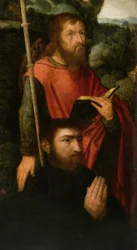 Un santo varón con un donante