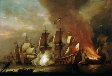 Una acción de la sucesión inglesa, finales del siglo XVII (óleo sobre lienzo)