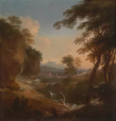 Paisaje con montañas distantes, ca. 1698