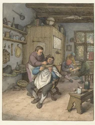 Una barbería
Barbería