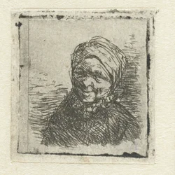 Busto de la esposa de un granjero sonriente
