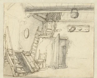 Esquina del interior de un granero