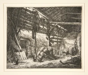 Interior de un granero