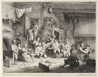 Interior de una taberna holandesa