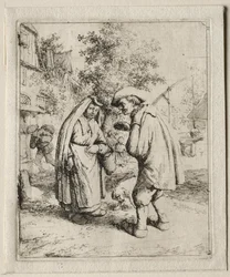 Hombre conversando con una mujer