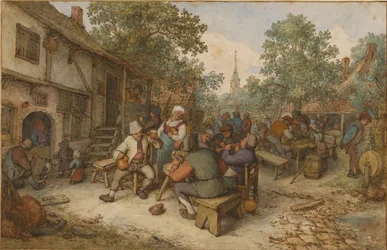 Fiesta campesina en una calle de la ciudad