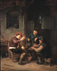 Tres campesinos en una posada