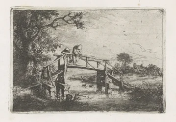 Dos pescadores en un puente