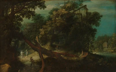 Tiradores en un claro del bosque, c.1620-1661 (óleo sobre tabla)