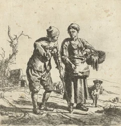 Granjero y su esposa conversando