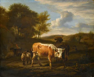 Paisaje montañoso con vacas