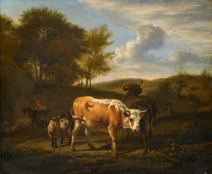 Paisaje montañoso con vacas