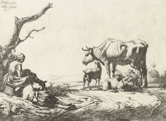 Pastor y pastora con ganado, 1653