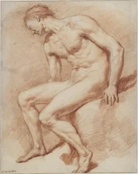 Desnudo masculino sentado