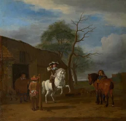 La escuela de equitación, circa 1658