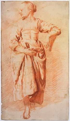 Mujer con vestido campesino