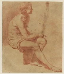 Desnudo masculino sentado