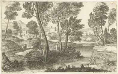 Paisaje con dos pescadores los dos pescadores Paisajes, serie tres (título de la serie)