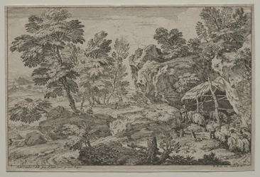 Landscape with Shepherds and two Flocks