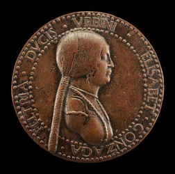 Elisabetta Gonzaga, fallecida en 1526, duquesa de Urbino, esposa de Guidobaldo I 1489..., probablemente después de 1502