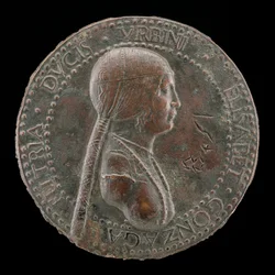 Elisabetta Gonzaga, fallecida en 1528, duquesa de Urbino, esposa de Guidobaldo I 1489 [anverso], probablemente después de 15